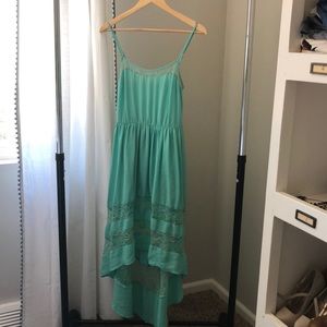 Teal High Low Dress
